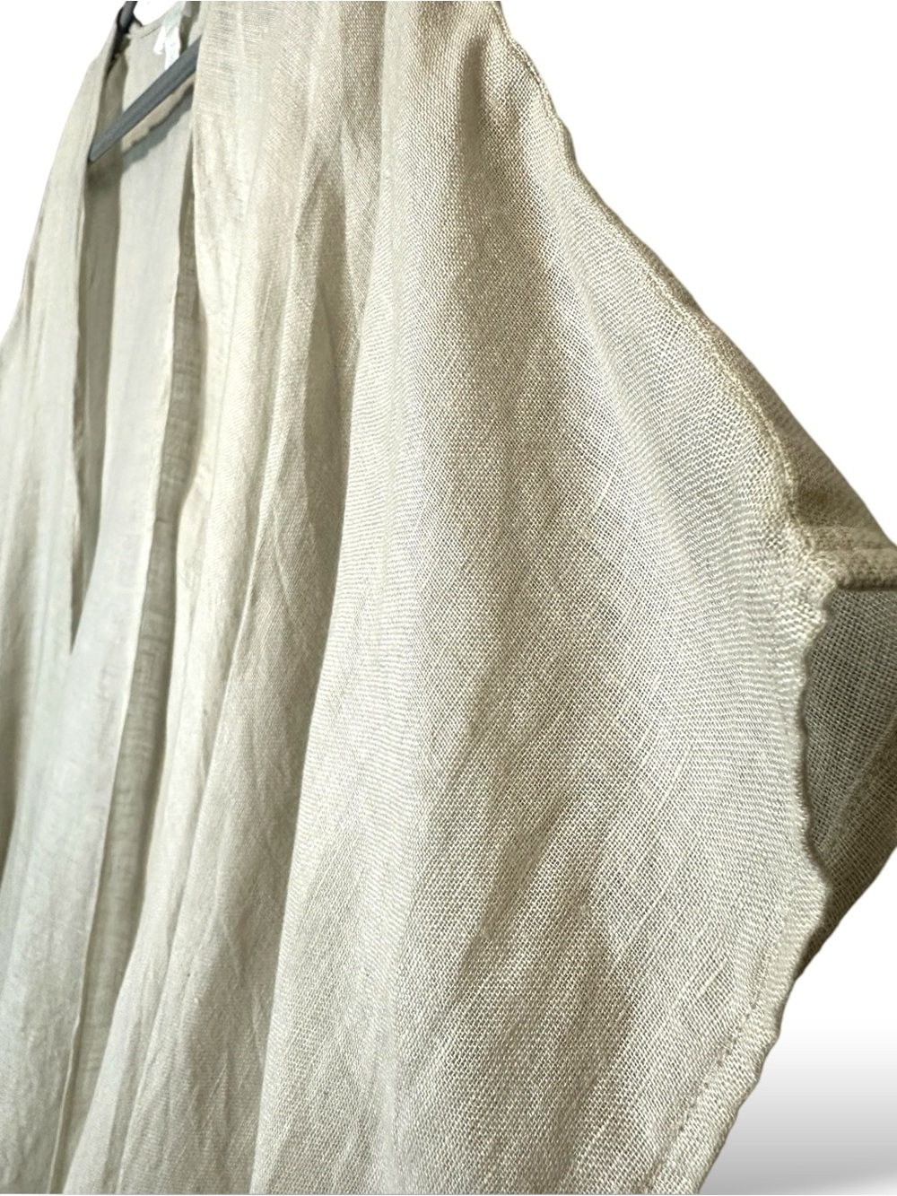 Cynthia Rowley Natural Linen Open-Front Layer, Swim Suit Cover Up - Picture 3 of 7